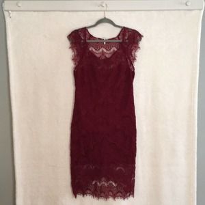 Free People Dress Maroon Lace Large